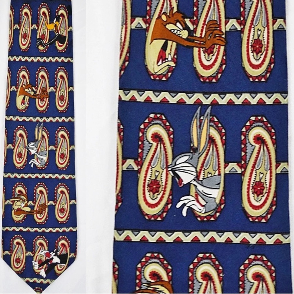 Looney Tunes Mania Necktie Vtg 1995